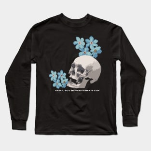 Skull and Flowers Design Centre Long Sleeve T-Shirt